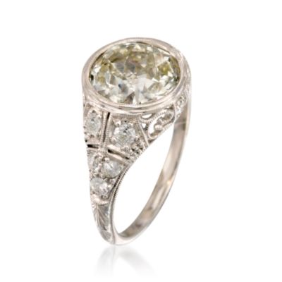 C. 1990 Vintage 3.60 Carat Diamond Ring With .40 ct. t.w. Diamonds in Platinum. Size 6.5 &mdash; Alt Image 3