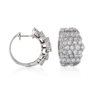 5.00 ct. t.w. Diamond Hoop Earrings in 18kt White Gold &mdash; Alt Image 1
