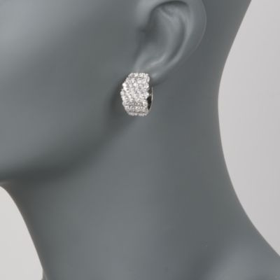5.00 ct. t.w. Diamond Hoop Earrings in 18kt White Gold &mdash; Alt Image 2