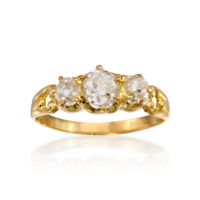 C. 1930 Vintage 1.05 ct. t.w. Diamond 3-Stone Engagement Ring In 14kt Yellow Gold. Size 6.25 &mdash; Alt Image 1