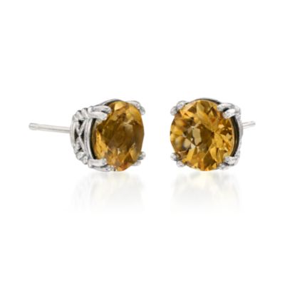 8.00 ct. t.w. Citrine Stud Earrings in Sterling Silver &mdash; Alt Image 3