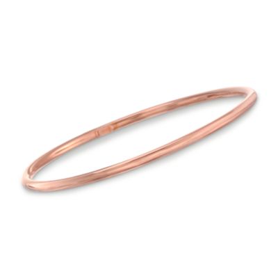 3mm Rose Bangle Bracelet in Rose Vermeil. 7" &mdash; Alt Image 1