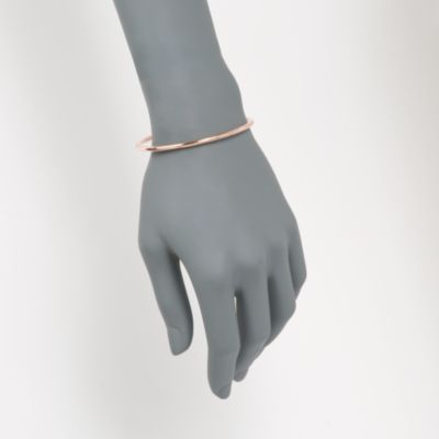 3mm Rose Bangle Bracelet in Rose Vermeil. 7" &mdash; Alt Image 2