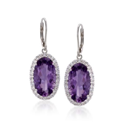 14.00 ct. t.w. Amethyst and 1.70 ct. t.w. White Topaz Earrings in Sterling Silver &mdash; Alt Image 1