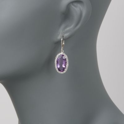 14.00 ct. t.w. Amethyst and 1.70 ct. t.w. White Topaz Earrings in Sterling Silver &mdash; Alt Image 2