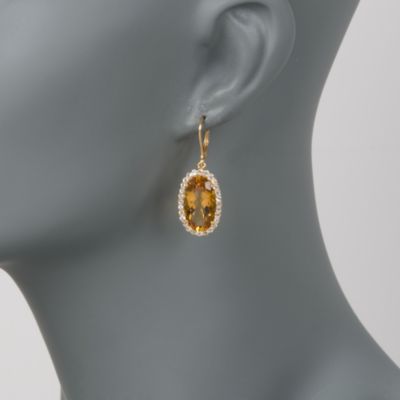 15.00 ct. t.w. Citrine and 1.70 ct. t.w. White Topaz Earrings In Vermeil &mdash; Alt Image 2