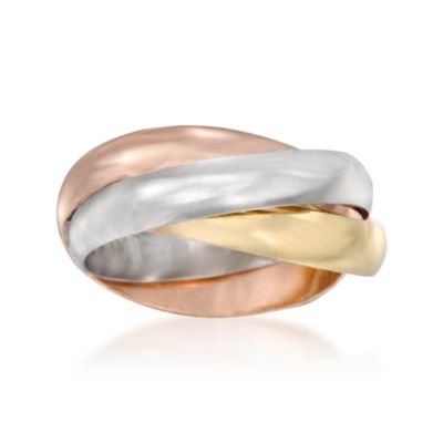 14kt Tri-Colored Gold Over Sterling Silver Rolling Ring &mdash; Alt Image 1