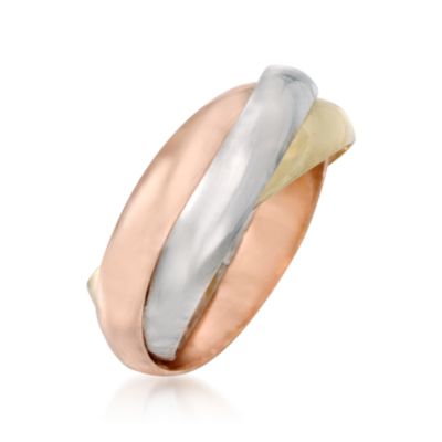 14kt Tri-Colored Gold Over Sterling Silver Rolling Ring &mdash; Alt Image 3