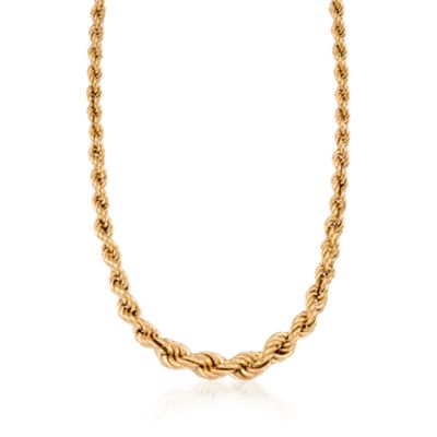Graduated Rope Necklace in 14kt Gold Over Sterling Silver. 17" &mdash; Alt Image 1