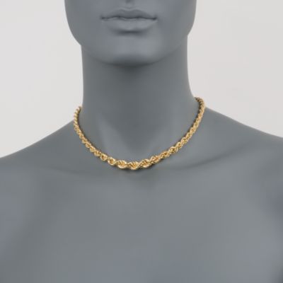 Graduated Rope Necklace in 14kt Gold Over Sterling Silver. 17" &mdash; Alt Image 2