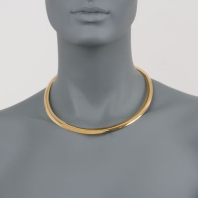 14kt Gold Over Sterling Silver 8mm Omega Necklace. 17" &mdash; Alt Image 2