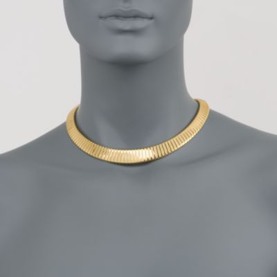 Graduated Flex Necklace in 14kt Gold Over Sterling Silver. 17" &mdash; Alt Image 2