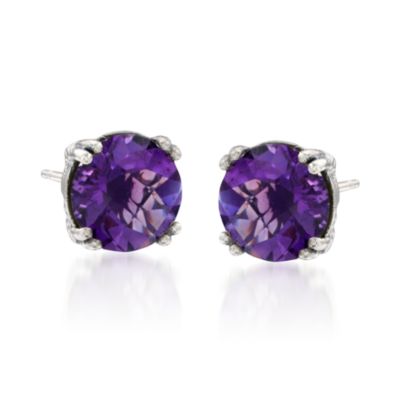8.00 ct. t.w. Purple Amethyst Stud Earrings in Sterling Silver &mdash; Alt Image 1