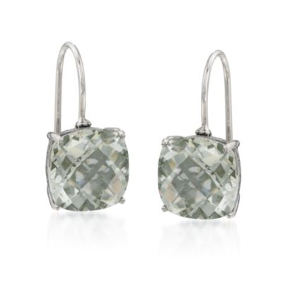 7.00 C.T. t.w. Green Amethyst Drop Earrings in Sterling Silver &mdash; Alt Image 1