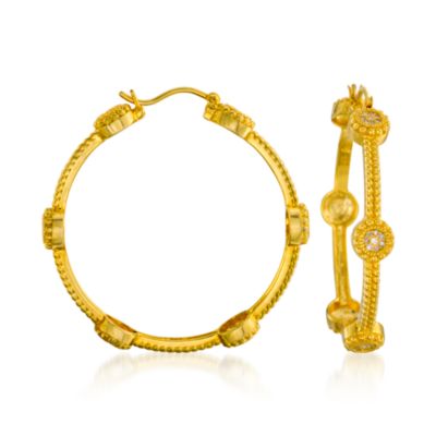 .25 ct. t.w. Diamond Station Hoops In Vermeil &mdash; Alt Image 1