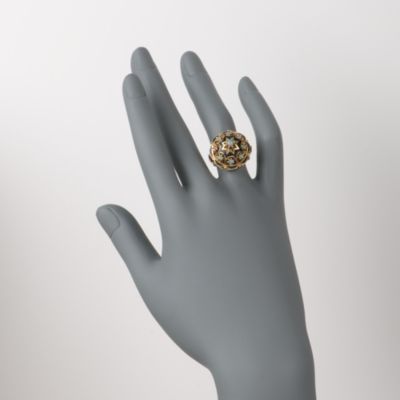 C. 1970 Vintage Opal Ring With Enamel in 14kt Yellow Gold. Size 6 &mdash; Alt Image 2