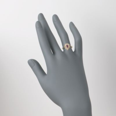 C.1990 Vintage .30 Carat Ruby and .50 ct. t.w. Diamond Ring in 14kt Yellow Gold. Size 5 &mdash; Alt Image 2