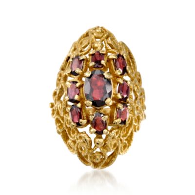 C. 1970 Vintage 3.90 ct. t.w. Garnet Ring in 14kt Yellow Gold. Size 7.5 &mdash; Alt Image 1