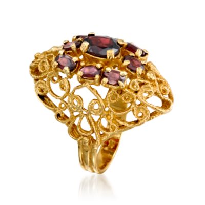 C. 1970 Vintage 3.90 ct. t.w. Garnet Ring in 14kt Yellow Gold. Size 7.5 &mdash; Alt Image 3