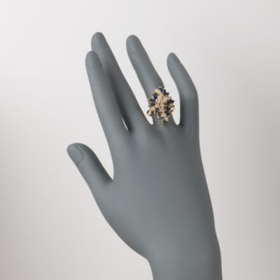 C.1970 Vintage 2.10 ct. t.w. Sapphire and .85 ct. t.w. Diamond Ring in 14kt Yellow Gold. Size 7.5 &mdash; Alt Image 2