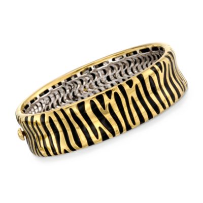 C. 2000 Vintage Roberto Coin 18kt Two-Tone Gold Zebra Bracelet With Black Enamel. 6.25" &mdash; Alt Image 1
