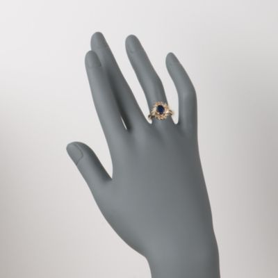 C. 1990 Vintage 1.15 Carat Sapphire and .15 ct. t.w. Diamond Ring in 14kt Yellow Gold. Size 4.75 &mdash; Alt Image 2