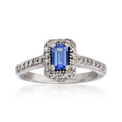.60 Carat Tanzanite and .30 ct. t.w. Diamond Ring in 14kt White Gold &mdash; Alt Image 1