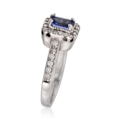 .60 Carat Tanzanite and .30 ct. t.w. Diamond Ring in 14kt White Gold &mdash; Alt Image 3