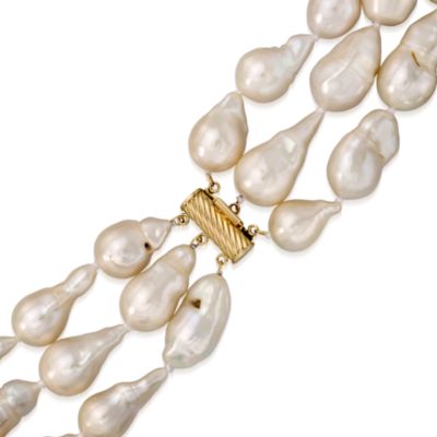 12-13mm Multi-Strand Baroque Cultured Pearl Necklace With 14kt Yellow Gold Clasp. 16" &mdash; Alt Image 5