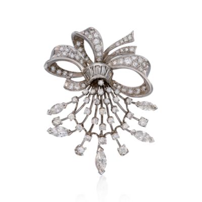 C. 1970 Vintage 2.00 ct. t.w. Diamond Pin/Pendant in 18kt White Gold &mdash; Alt Image 1