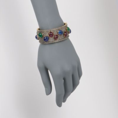 100.00 ct. t.w. Multi-Gem and 15.75 ct. t.w. Natural Diamond Bangle In Two-Tone &mdash; Alt Image 2