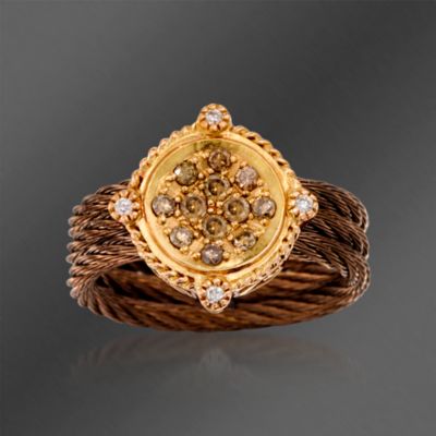 Charriol .33 ct. t.w. "Celtique " Diamond Ring in Stainless and 18kt Rose Gold. Size 6.5 &mdash; Alt Image 1
