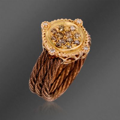 Charriol .33 ct. t.w. "Celtique " Diamond Ring in Stainless and 18kt Rose Gold. Size 6.5 &mdash; Alt Image 3