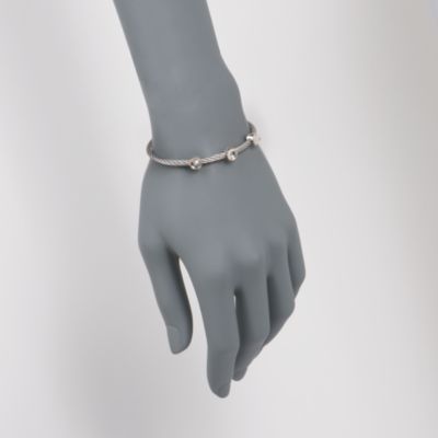 Charriol 1.00 ct. t.w. "Classique" White Topaz Bangle Bracelet in Stainless Steel. 7" &mdash; Alt Image 2