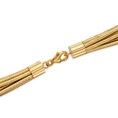 Italian Multi-Strand and Bead Flex Necklace With 14kt Two-Tone Gold. 18" &mdash; Alt Image 3