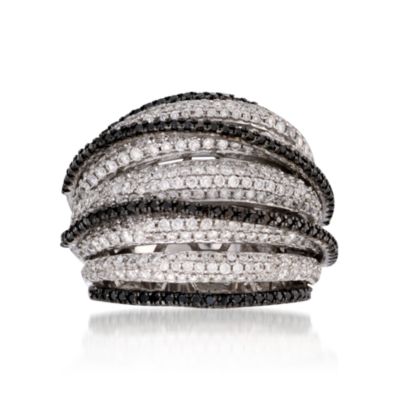 3.10 ct. t.w. Black and White Diamond Ring in 14kt White Gold &mdash; Alt Image 1