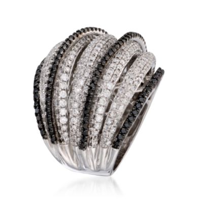 3.10 ct. t.w. Black and White Diamond Ring in 14kt White Gold &mdash; Alt Image 3