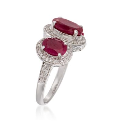 3.90 ct. t.w. Ruby and .25 ct. t.w. Diamond Ring in Sterling Silver &mdash; Alt Image 3