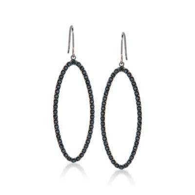 2.00 ct. t.w. Black CZ Hoop Earrings In Sterling Silver &mdash; Alt Image 1
