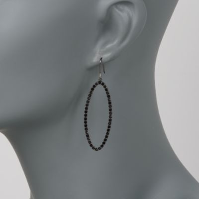 2.00 ct. t.w. Black CZ Hoop Earrings In Sterling Silver &mdash; Alt Image 2