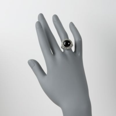 Black Onyx and Marcasite Ring in Sterling Silver &mdash; Alt Image 2