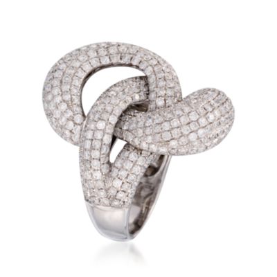4.85 ct. t.w. Diamond Knot Ring in 18kt White Gold &mdash; Alt Image 3