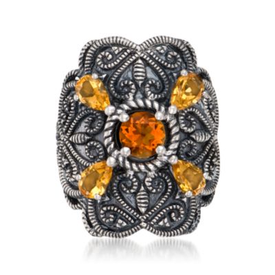1.85 ct. t.w. Citrine Shield Ring in Sterling Silver &mdash; Alt Image 1