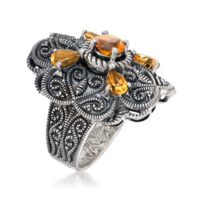1.85 ct. t.w. Citrine Shield Ring in Sterling Silver &mdash; Alt Image 3