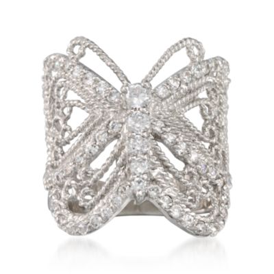 2.00 ct. t.w. CZ Butterfly Ring in Sterling Silver &mdash; Alt Image 1