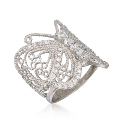2.00 ct. t.w. CZ Butterfly Ring in Sterling Silver &mdash; Alt Image 3
