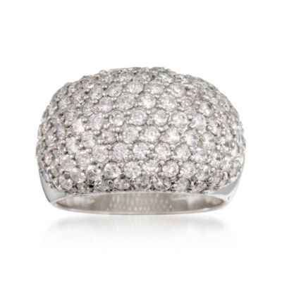 2.10 ct. t.w. Pave CZ Dome Ring in Sterling Silver &mdash; Alt Image 1