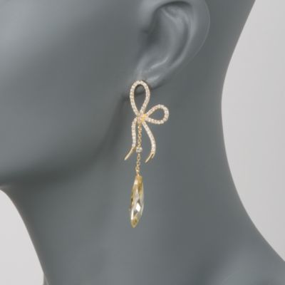 12.20 ct. t.w. Yellow and White CZ Drop Earrings in 14kt Gold Over Sterling Silver &mdash; Alt Image 2