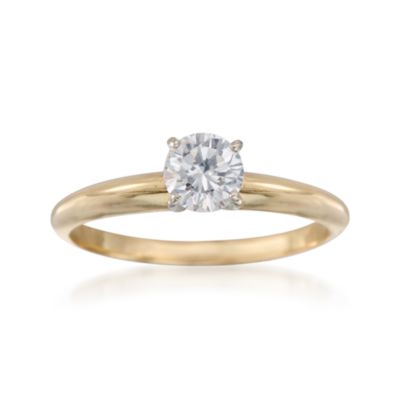 C. 2000 Vintage .55 Carat Diamond Solitaire Engagement Ring in 14kt Yellow Gold. Size 7 &mdash; Alt Image 1
