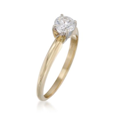 C. 2000 Vintage .55 Carat Diamond Solitaire Engagement Ring in 14kt Yellow Gold. Size 7 &mdash; Alt Image 3